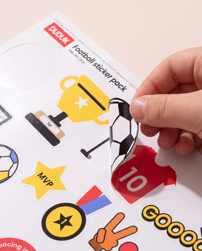 Football-themed sticker pack for DUDUK playhouses — DUDUK