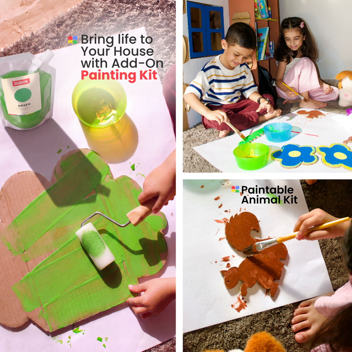 DUDUK Tree House with the Painting Kit and paintable animal cut-outs