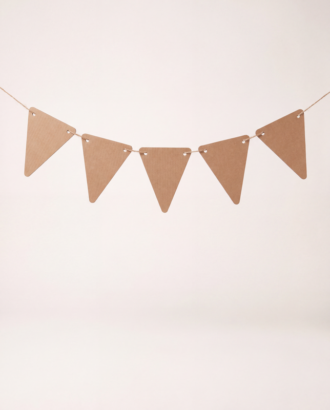 Paintable bunting flags hanging on a DUDUK playhouse — DUDUK