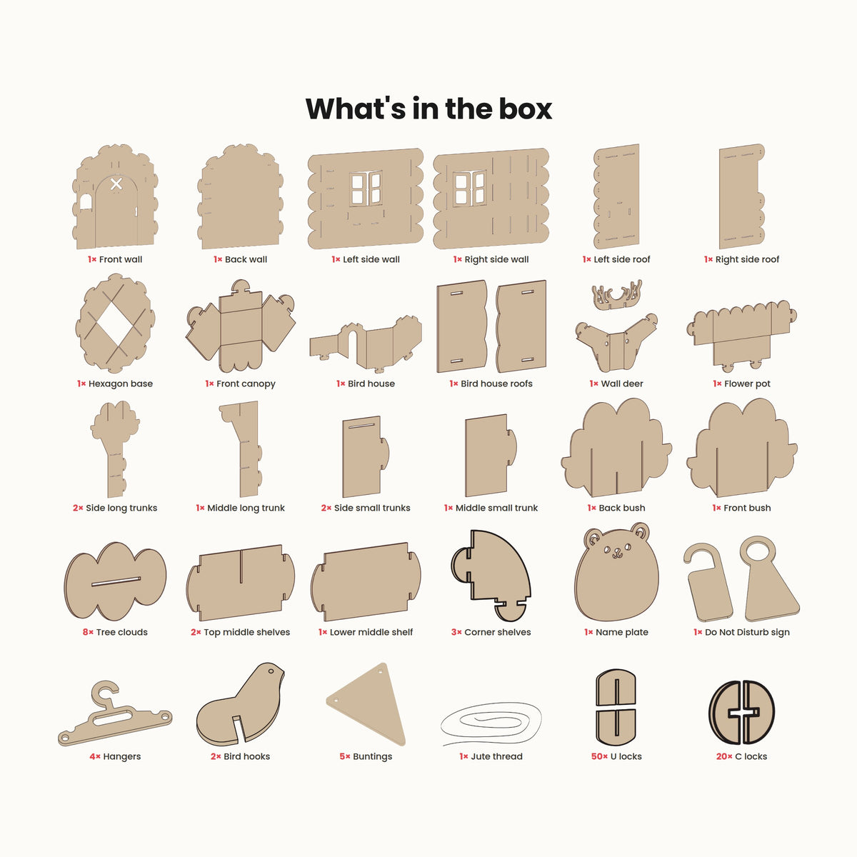 What comes in the DUDUK Tree House box